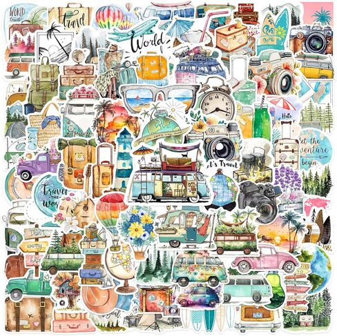 50Pcs Watercolor Bee Stickers Pack, Waterproof Vinyl Honey Decals for Water Bottle Laptop Suitcase Skateboard Scrapbook Journal, Cute Insect Labels for Kids Teens Girls DIY Decor Party Gift Supplies in Saudi Arabia