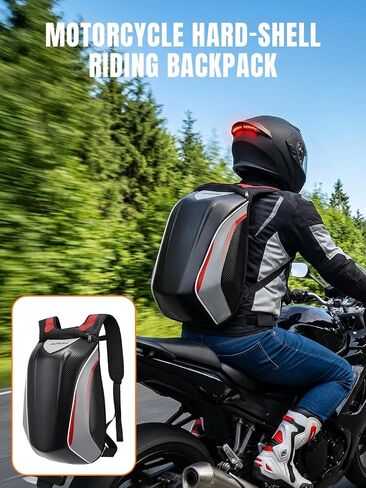 Oumurs Motorcycle Backpack for Men 35L Expandable Large Capacity with Rain Cover Waterproof Helmet Reflective Hardshell Backpack Lightweight for Riding in Kuwait