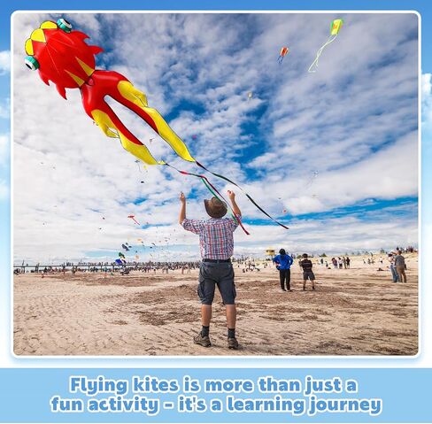 11.5 ft Large Kites for Adults 3D Goldfish Frameless Soft Umbrella Giant Flying Kites with 330 ft Kite String for Beach Park Garden Playground in Kuwait