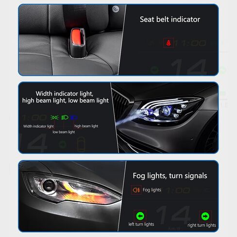 3.3-inch Dashboard Real-Time Speed Gear Position Seat Belts Brake Warning Display Compatible for Model Y 2019-2025 & for Model 3 2021-2025 with CarPlay and Android Auto Automotive Dashboard in Kuwait