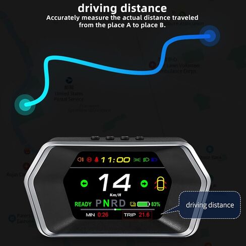 3.3-inch Dashboard Real-Time Speed Gear Position Seat Belts Brake Warning Display Compatible for Model Y 2019-2025 & for Model 3 2021-2025 with CarPlay and Android Auto Automotive Dashboard in Kuwait