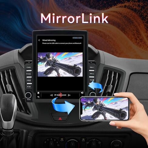 ترقية راديو ستيريو للسيارة Android 13.0 مقاس 9.7 بوصة متوافقة مع Ford Transit Connect 2015-2018، شاشة تعمل باللمس مع CarPlay اللاسلكي وAndroid Auto، نظام تحديد المواقع العالمي (GPS)، 2+64 جيجابايت، FM، SWC، كاميرا احتياطية، ميكروفون in Kuwait