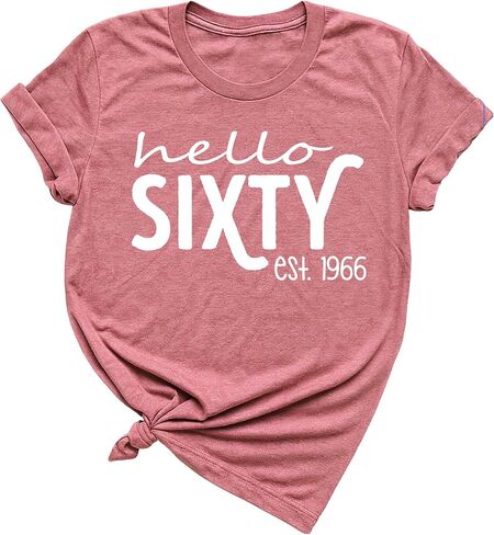 قميص Hello Sixty، قميص عتيق عام 1964، تي شيرت نسائي لعيد الميلاد الستين، تي شيرت برسومات عيد الميلاد، ملابس مضحكة لحفلات أعياد الميلاد، ملابس عيد ميلاد، تي شيرت هدية عيد الميلاد الستين (للجنسين 3XL، بنفسجي منقط) in Saudi Arabia