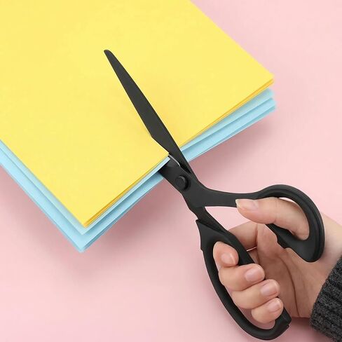 Black Sewing Scissors - 10" Sharp Stainless Steel Fabric Shears, Anti-Rust & Comfort Grip for Crafting, Dressmaking, Leather, Yarn and DIY in Kuwait