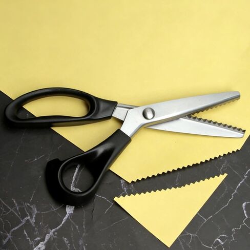 Professional Pinking Shears for Fabric, Zig Zag Serrated Tailor Scissors, Stainless Steel No-Fray Sewing Scissors for Cloth Cutting DIY Dressmaking Crafting in Kuwait