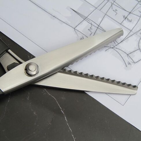 Professional Pinking Shears for Fabric, Zig Zag Serrated Tailor Scissors, Stainless Steel No-Fray Sewing Scissors for Cloth Cutting DIY Dressmaking Crafting in Kuwait