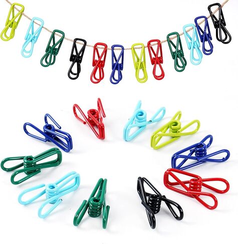 12 Pack Assorted Chip Bag Clips Utility, 2 Inch PVC-Coated Steel Clip for Parper, Multicolor in Kuwait