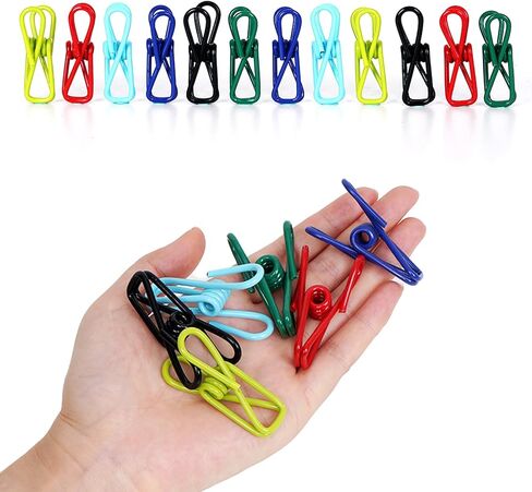 12 Pack Assorted Chip Bag Clips Utility, 2 Inch PVC-Coated Steel Clip for Parper, Multicolor in Kuwait