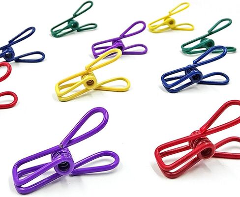 12 Pack Assorted Chip Bag Clips Utility, 2 Inch PVC-Coated Steel Clip for Parper, Multicolor in Kuwait