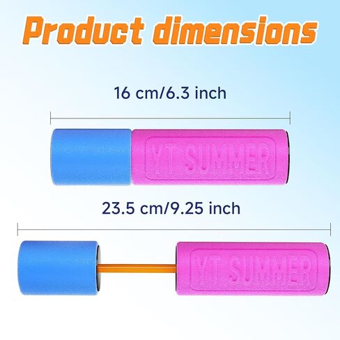 Water Guns for Kids Adults Toddler, High-Capacity Foam Squirt Gun Toy, Summer Fun Water Toys for Pool Outdoor Beach Games, Water Blaster for Ages 4-8 8-12 Boys Backyard Party Play(6.3" 18PCS) in Kuwait