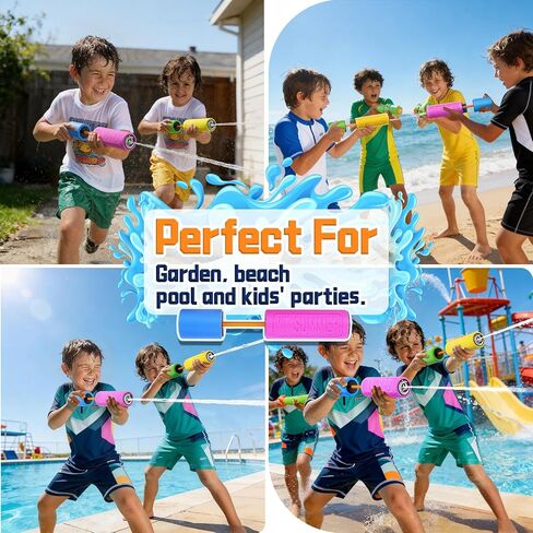 Water Guns for Kids Adults Toddler, High-Capacity Foam Squirt Gun Toy, Summer Fun Water Toys for Pool Outdoor Beach Games, Water Blaster for Ages 4-8 8-12 Boys Backyard Party Play(6.3" 18PCS) in Kuwait