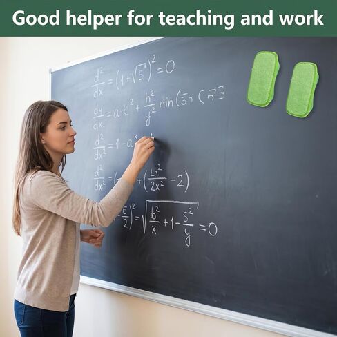 2 Pcs Chalkboard Eraser – Microfiber Dustless Chalk Eraser Washable & Reusable, Magnetic Multipurpose Erase Board Cleaner with Microfiber Cloth for Markers, Chalk, Whiteboard, Blackboard in Kuwait
