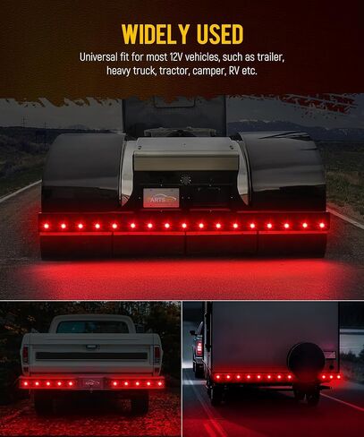 Partsam 10 Pcs 3/4 inch Red LED Watermelon Side Marker Dual Function Strobe + Marker Lights, 12V Side Clearance Tail Griller Flash Lights Turn Signal Warning Waterproof Light for Trailer Truck RV in Kuwait