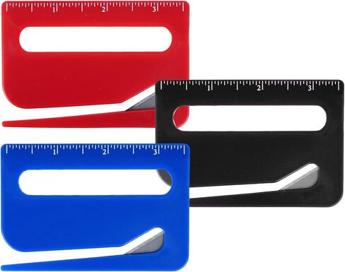 3Pcs Letter Openers with Ruler and Magnifier, Mail Opener Tool Envelope Package Slitter for Mails Multipurpose Supplies for Home Office School 3.74x2.48x0.12 Inches in Kuwait