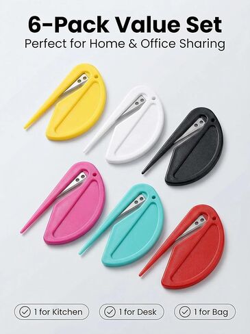 6-Pack Letter openers with Safety Blade, Envelope Opener for Office, Home & Postal Use, Neatly Opens Mail Without Damage in Kuwait
