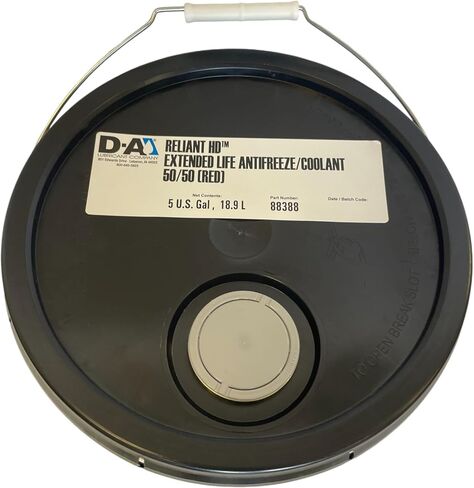 شركة D-A LUBRICANT COMPANY Reliant HD مضاد التجمد | 88387 | مانع التجمد/سائل التبريد ممتد العمر | 50/50 مزيج أحمر مضاد للتجمد | 5 جالون. سطل مع صنبور in Kuwait