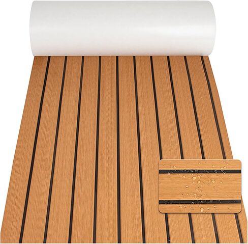 Boat Flooring Mat for Alumacraft Waterfowler 185 2010–2026, Marine EVA Deck Pad Non-Slip Self Adhesive 6mm Thick, Extra Large Cut to Fit Teak Sheet,B 2400x900x6mm in Saudi Arabia