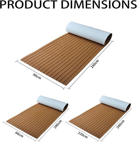 Boat Flooring Mat for Alumacraft Waterfowler 185 2010–2026, Marine EVA Deck Pad Non-Slip Self Adhesive 6mm Thick, Extra Large Cut to Fit Teak Sheet,B 2400x900x6mm in Saudi Arabia