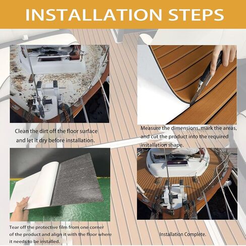 Boat Flooring Mat for Alumacraft Waterfowler 185 2010–2026, Marine EVA Deck Pad Non-Slip Self Adhesive 6mm Thick, Extra Large Cut to Fit Teak Sheet,B 2400x900x6mm in Saudi Arabia