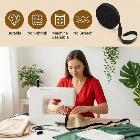 DOPENSPI 21.8 Yards Bias Tape, 1/2 Inch BiasTapes for Sewing Cotton Black Bias Binding Tape Hemming Tapes for DIY Sewing Seaming Piping Hemming Binding Crafts in Kuwait