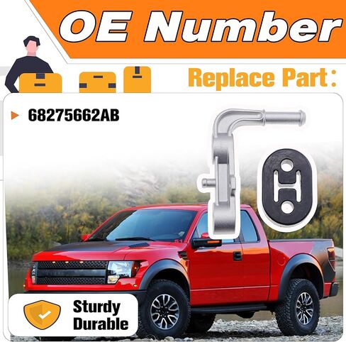 Exhaust Bracket with Rubber Exhaust Hanger Compatible with 2019-2025 Dodge Ram 1500 3.0L 5.7L 6.2L Replace# 68395841AA (Rear Right Passenger Side) in Kuwait