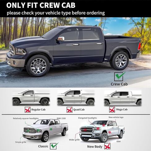 YITAMOTOR لوحات تشغيل كابينة الطاقم مقاس 6 بوصات متوافقة مع 2009-2018 RAM 1500، 2010-2026 RAM 2500/3500، 2019-2024 RAM 1500 Classic، خطوات جانبية سوداء مزخرفة قضبان نيرف in Kuwait
