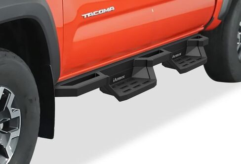 خطوات جانبية من الفولاذ المقاوم للصدأ من Tuxtreme متوافقة مع Toyota Tacoma 2005-2023 Double Crew Cab (قضبان Nerf الجانبية) in Kuwait