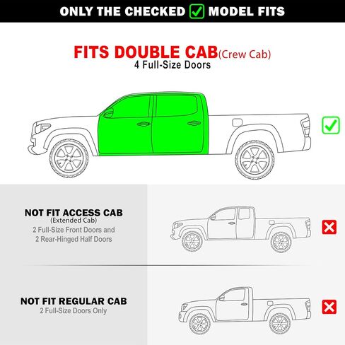 خطوات جانبية من الفولاذ المقاوم للصدأ من Tuxtreme متوافقة مع Toyota Tacoma 2005-2023 Double Crew Cab (قضبان Nerf الجانبية) in Kuwait