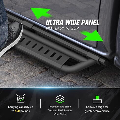YZONA for Bronco Two Stairs Design Running Boards Side Steps Compatible with 2021 2022 2023 2024 2025 2026 Ford Bronco 4 Doors (Not for Sport Model), Nerf Bars Step Plates Rock Sliders Rail in Kuwait