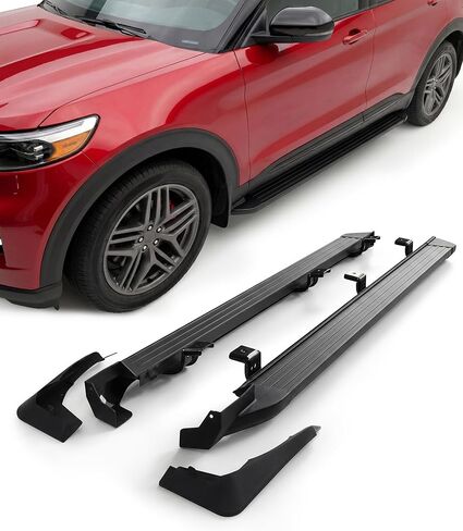 خطوات جانبية لألواح الجري مناسبة لسيارة Ford Explorer 2020-2026، سهلة التركيب، قضبان نيرف من الألومنيوم شديدة التحمل بوزن 500 رطل مع لوحتين أماميتين من الطين، دخول وخروج آمن للعائلة، حماية للجسم in Kuwait