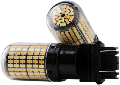 2Pcs 3757 3157 4157NA LED Bulb Switchback White Amber Parking Turn Light Compatible With in Kuwait