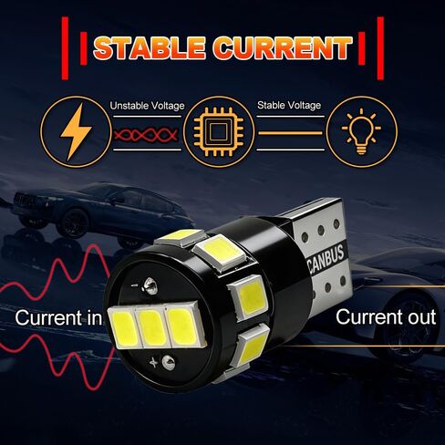 2x T10 2825 W5W LED لمبات إضاءة القيادة لميني كوبر R56 كلوبمان R55، 6000K أبيض فائق السطوع 400% أكثر سطوعًا 168 194 لمبة إسفين، التوصيل والتشغيل 12 فولت، حزمة من 2 in Kuwait