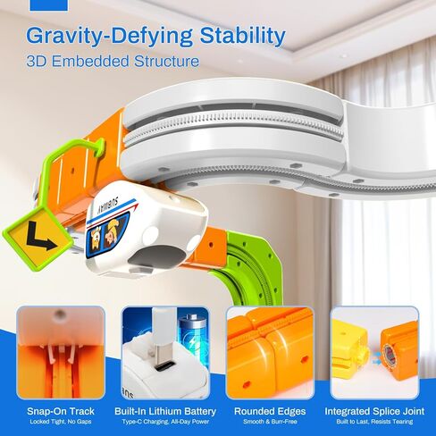 مجموعة قطار كهربائي للأطفال، 242 قطعة من لعبة مكعبات المسار DIY مع إشارات المرور، ألعاب مسارات القطارات الآلية المقاومة للجاذبية للأولاد والبنات من عمر 3 سنوات فما فوق، هدية ممتعة لتعلم العلوم والتكنولوجيا والهندسة والرياضيات in Kuwait