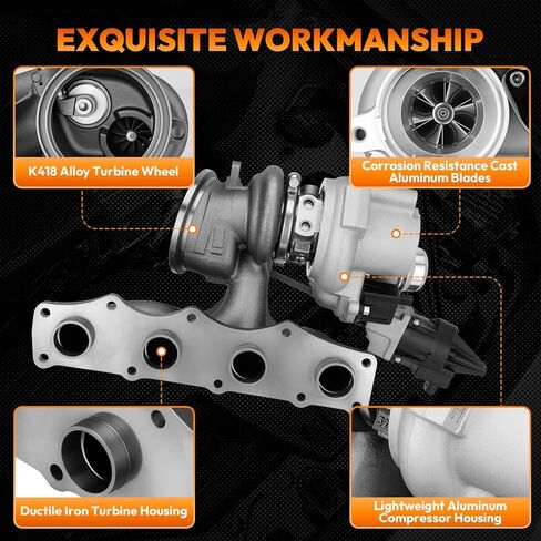 11657642469 Turbocharger with Electronic Actuator & Gaskets Compatible with BMW F22 F23 F30 F32 F10 E84 F25 F26 F15 E89, 228i 320i 328i 428i 528i X1 X3 X4 X5 Z4, N20 N26 2.0L L4, Replace # 11657635804 in Kuwait