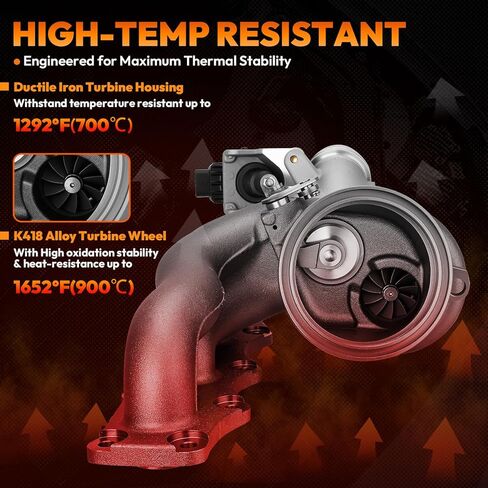 11657642469 Turbocharger with Electronic Actuator & Gaskets Compatible with BMW F22 F23 F30 F32 F10 E84 F25 F26 F15 E89, 228i 320i 328i 428i 528i X1 X3 X4 X5 Z4, N20 N26 2.0L L4, Replace # 11657635804 in Kuwait