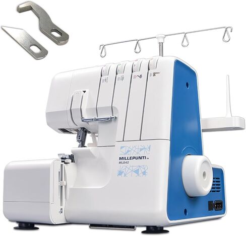 MILLEPUNTI MLD42 Serger Overlock & Serger Blades Set Replacement, 1300 RPM, 12 Built-in Stitches, 2-3-4 Thread Capability, Detachable Trim Trap, Metal Frame in Kuwait