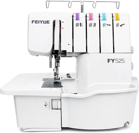 FEIYUE FY525 Serger Overlock Machine, 2/3/4 Thread Serger with Adjustable Differential Feed, 1200 Stitches per Minute, Built-In Rolled Hem, Color Coded Threading, Heavy-Duty Metal Frame, 6 LED Lights in Kuwait