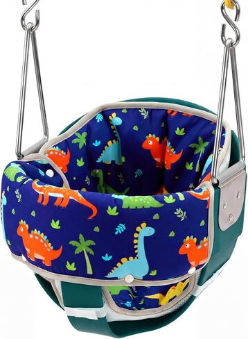 Chumia 3 Pcs Toddler Swing Cushion Baby Swings Outdoor Seat Insert Pad Compatible with Full Bucket Seat for Toddlers Age 1-3 Detachable Machine and Washable(Not Included Swing)(Dinosaurs) in Kuwait