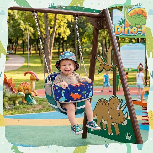 Chumia 3 Pcs Toddler Swing Cushion Baby Swings Outdoor Seat Insert Pad Compatible with Full Bucket Seat for Toddlers Age 1-3 Detachable Machine and Washable(Not Included Swing)(Dinosaurs) in Kuwait