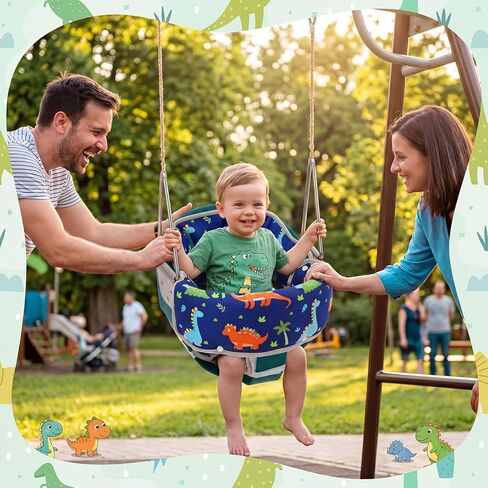 Chumia 3 Pcs Toddler Swing Cushion Baby Swings Outdoor Seat Insert Pad Compatible with Full Bucket Seat for Toddlers Age 1-3 Detachable Machine and Washable(Not Included Swing)(Dinosaurs) in Kuwait