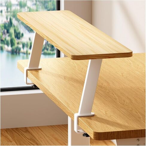 Desktop Shelf Organizer, 32in Space-Saving Desk Storage Rack, 1 Tier Hutch Shelf for Home Office Study, Clamp On Design in Kuwait