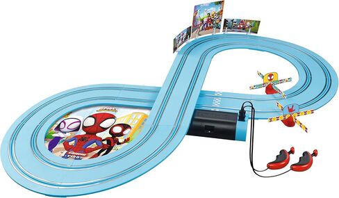 Carrera First Spidey - It's Spidey Time Slot Car Race Track - Includes 2 Cars: Spidey and Spin - Battery-Powered Beginner Toy Racing Set for Kids Ages 3 Years and Up in Kuwait
