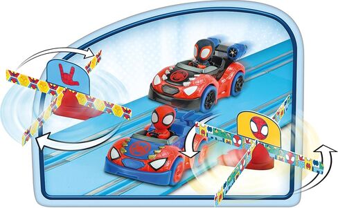 Carrera First Spidey - It's Spidey Time Slot Car Race Track - Includes 2 Cars: Spidey and Spin - Battery-Powered Beginner Toy Racing Set for Kids Ages 3 Years and Up in Kuwait