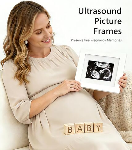 Pregnancy Announcement Props Set, Letter Board, Baby Bodysuit, Booties, Sonogram Frame, Pregnancy Test Box, Wood Blocks, Wooden Sign & Plush Bear for Gender Reveal Coming Soon Baby Announcement Kit in Kuwait