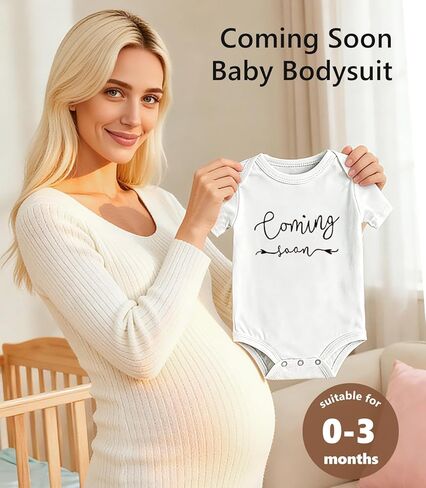 Pregnancy Announcement Props Set, Letter Board, Baby Bodysuit, Booties, Sonogram Frame, Pregnancy Test Box, Wood Blocks, Wooden Sign & Plush Bear for Gender Reveal Coming Soon Baby Announcement Kit in Kuwait