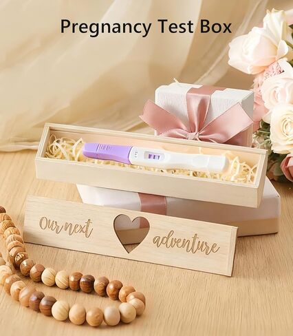 Pregnancy Announcement Props Set, Letter Board, Baby Bodysuit, Booties, Sonogram Frame, Pregnancy Test Box, Wood Blocks, Wooden Sign & Plush Bear for Gender Reveal Coming Soon Baby Announcement Kit in Kuwait