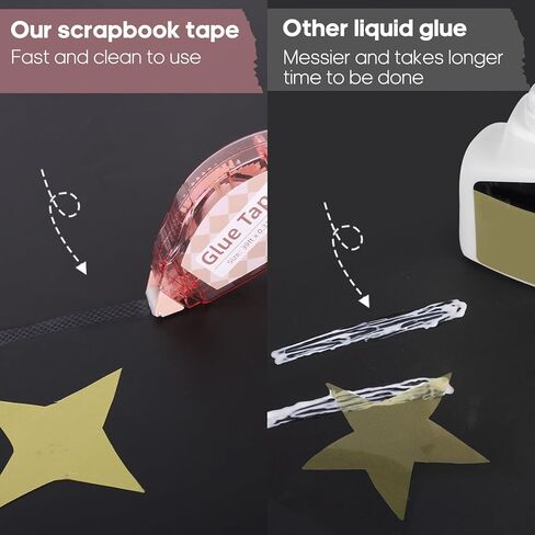 Secopad Scrapbook Tape, 0.3IN x 39FT Double Sided Tape Roller for Crafts, Adhesive Glue Runner Scrapbooking Supplies Journaling School Office Supplies for Kids and Adults, 4 Pack in Kuwait