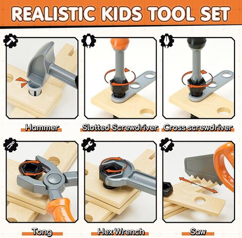 Lehoo Castle Kids Tool Set, Toddler Tool Set with Tool Box, Construction Tools for Kids with Toy Drill & Take Apart Race Car, STEM Learning Toys Birthday Gifts for Kids Ages 3 4 5 6 in Kuwait