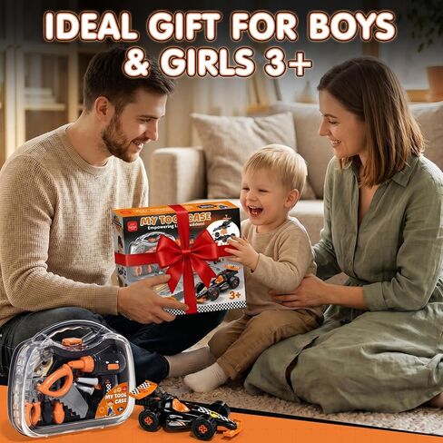 Lehoo Castle Kids Tool Set, Toddler Tool Set with Tool Box, Construction Tools for Kids with Toy Drill & Take Apart Race Car, STEM Learning Toys Birthday Gifts for Kids Ages 3 4 5 6 in Kuwait