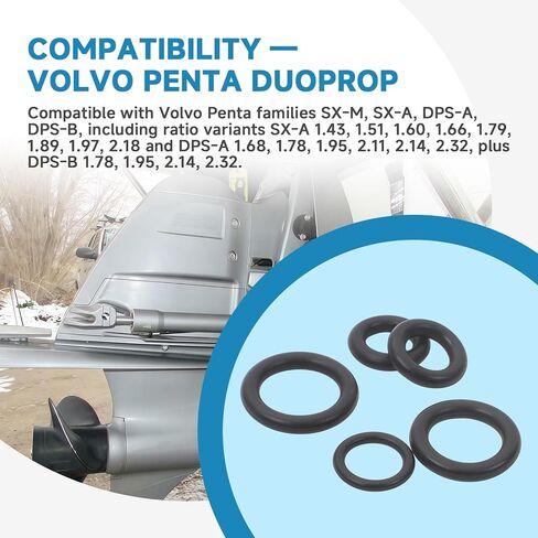3852045 3855081 O-Ring Kit with 311598 Nylon Washer Compatible with Volvo Penta DuoProp SX-A SX-M DPS-A DPS-B Lower Unit Gear Lube Vent, Drain and Dipstick, Replaces 955981 955974 in Kuwait